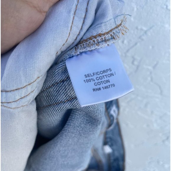 Levis Re/Done Womens High Rise Ankle Crop Distressed Jeans Acid Blue Sz 26 - Picture 10 of 16